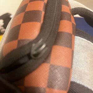 Sprayground Brown and Black Checkered Backpack